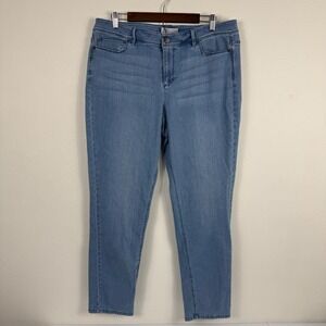 J. Jill Authentic Fit Slim Ankle Jeans Womens 16 Tall Light Wash Blue Stretch